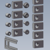 Mounting set curved door 20 mm