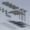 Mounting set for door wing
