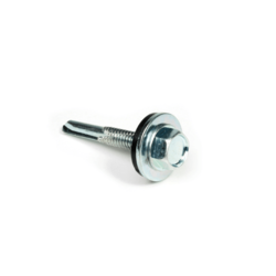Screw, self-drilling, with separate ring