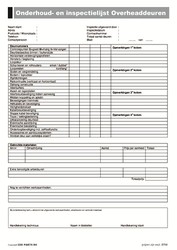Inspectielijsten overheaddeuren
